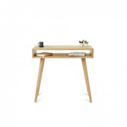 Small narrow console desk Lea mini with solid oak legs 84 x 40 cm